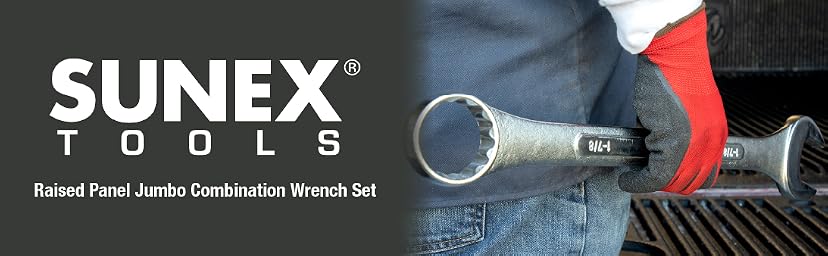 Sunex Tools Sunex 97010A SAE Raised Panel Jumbo Combination Wrench Set — image 1