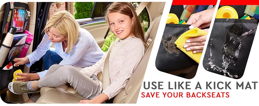 Helteko Backseat Car Organizer Kick Mats (2-Pack) — image 4