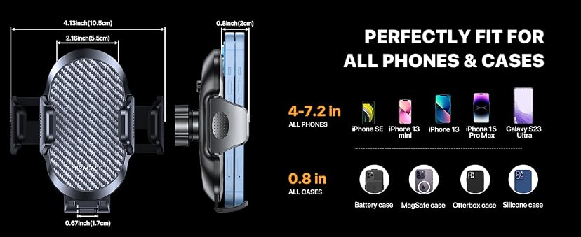 Miracase Phone Holder for Car with Metal Hook Clip, Air Vent Cell Phone Mount — image 3