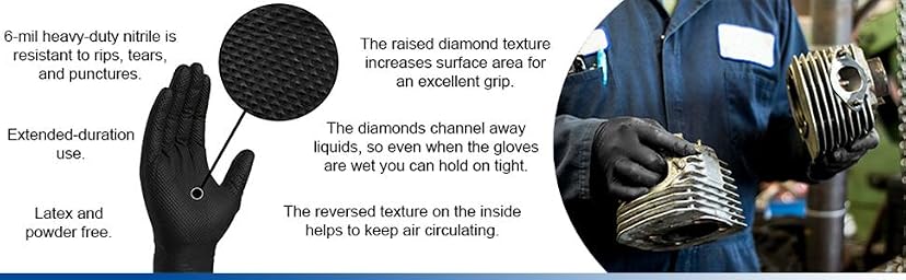 AMMEX Gloveworks HD Industrial Black Nitrile Gloves — image 10