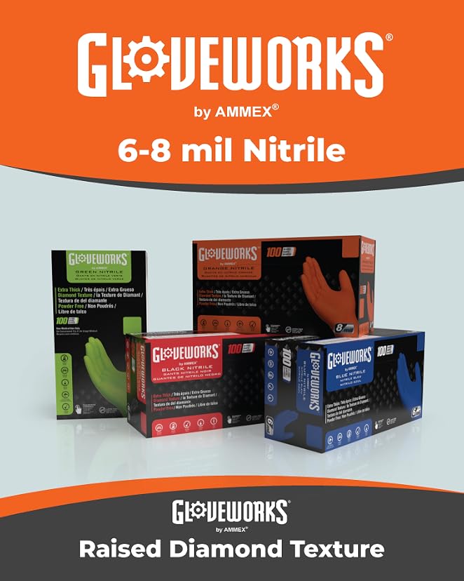 AMMEX Gloveworks HD Industrial Black Nitrile Gloves — image 3