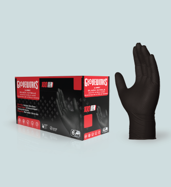 AMMEX Gloveworks HD Industrial Black Nitrile Gloves — image 6