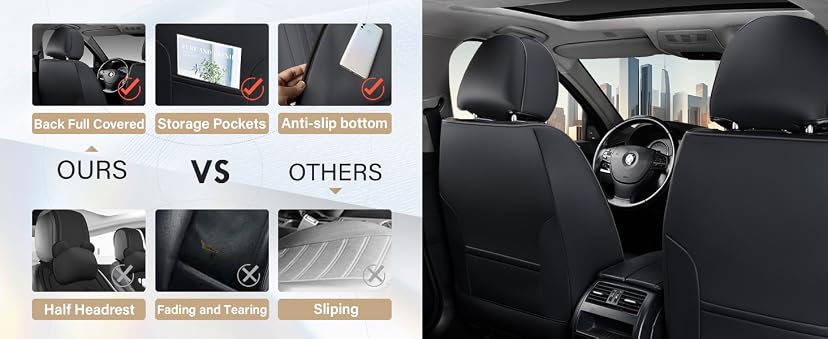 Coverado Car Seat Covers Nappa Leather Full Set — image 9