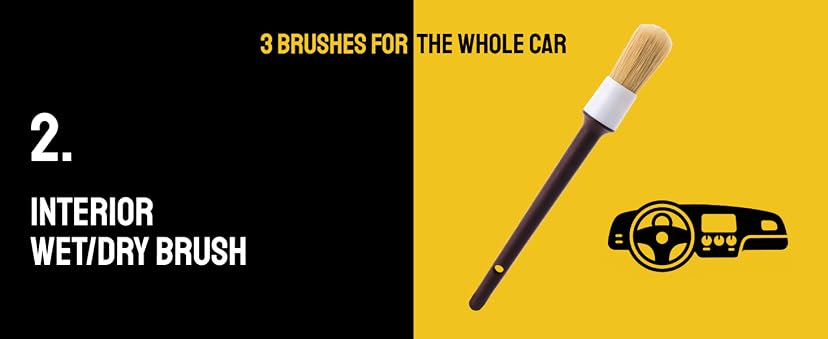 Detail Dudes Soft Boar Hair Car Detailing Brush Set (3-Pack) — image 12