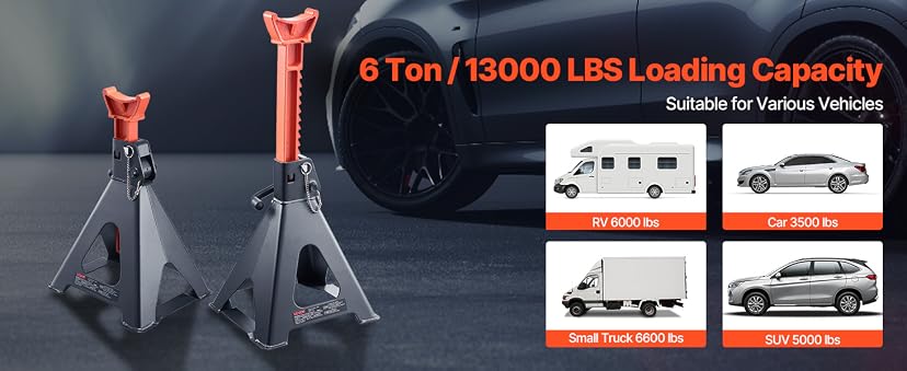 VEVOR 6 Ton Jack Stands (13,000 lbs) Double Locking — image 1