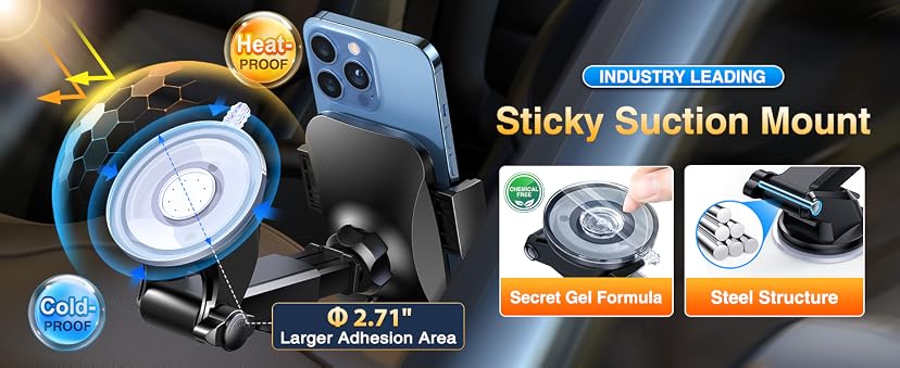 VANMASS Military-Grade Suction Cup Car Phone Mount — image 5