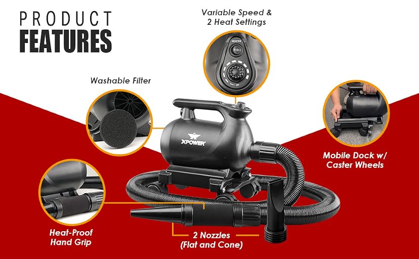 XPOWER A-12 Professional Car Dryer Blower — image 3