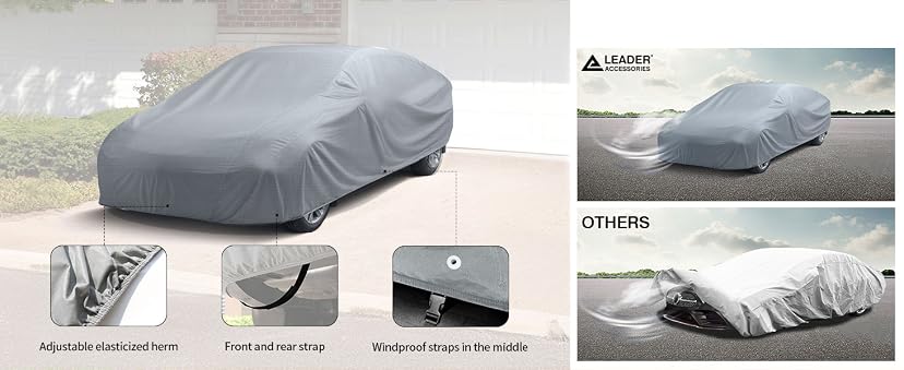 Leader Accessories Basic Guard Sedan Car Cover (C5 196"-205") — image 12