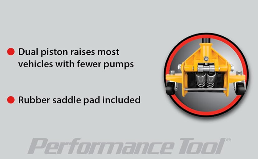 Performance Tool W1645 Professional Low-Profile Swiveling Floor Jack (3.5-Ton) — image 2