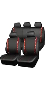 CAR PASS Universal Faux-Leather Car Seat Cover Sport Full Set — image 10