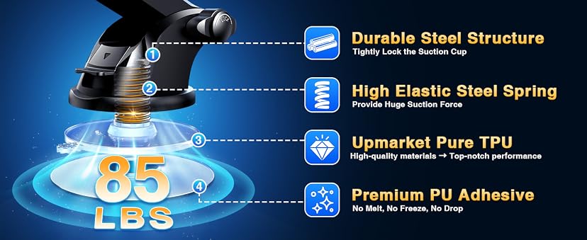 VANMASS Military-Grade Suction Cup Car Phone Mount — image 8