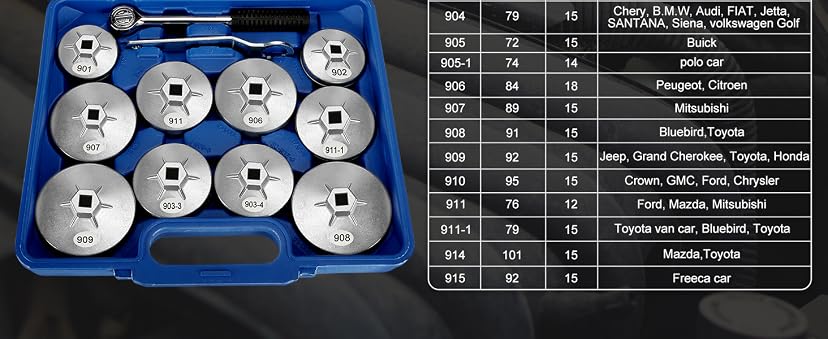 BETOOLL HW0103 23-Piece Oil Filter Wrench Set — image 3