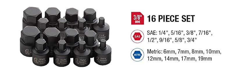 Sunex Tools 3342 3/8 Inch Drive Master Impact Socket Set, 42-Piece — image 5