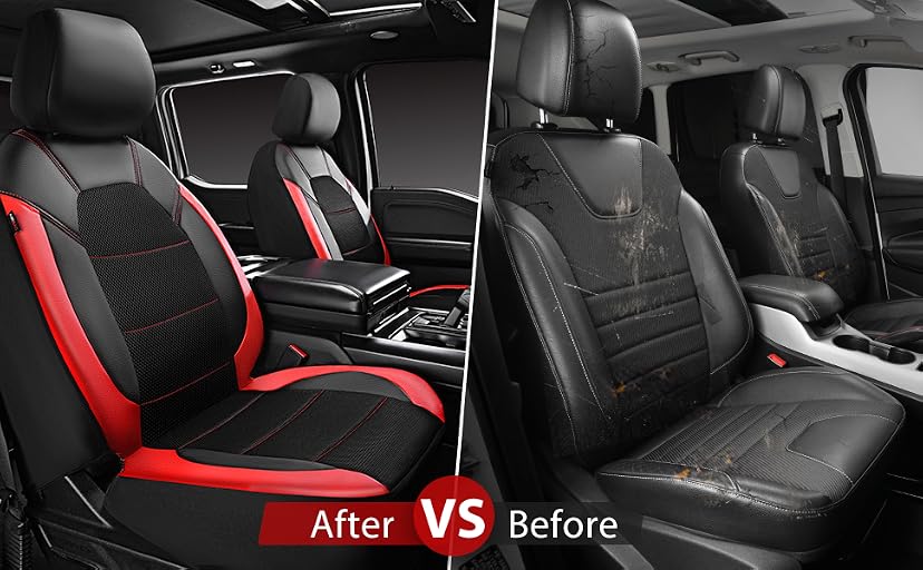 CAR PASS Universal Faux-Leather Car Seat Cover Sport Full Set — image 4