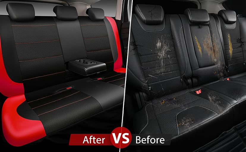 CAR PASS Universal Faux-Leather Car Seat Cover Sport Full Set — image 5