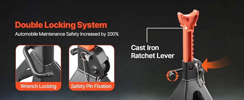 VEVOR 6 Ton Jack Stands (13,000 lbs) Double Locking — image 3