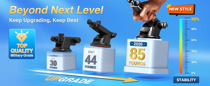 VANMASS Military-Grade Suction Cup Car Phone Mount — image 4