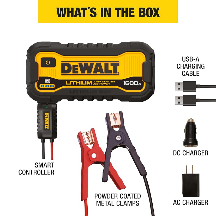 DEWALT DXAELJ16 1600 Peak Amp Jump Starter with USB Power Station — image 8