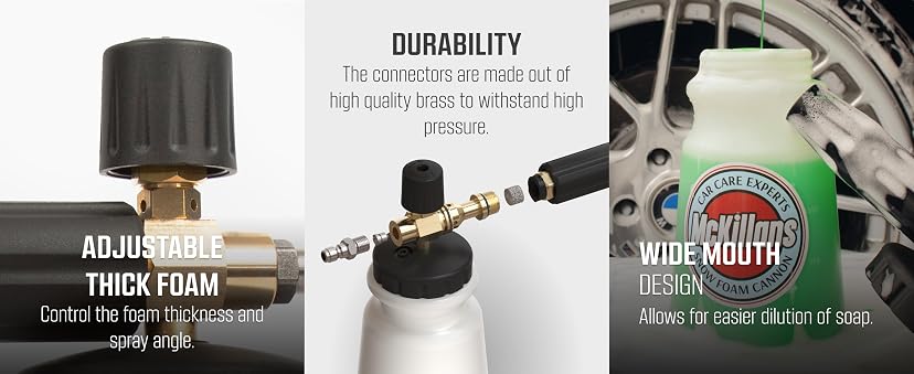 McKillans Foam Cannon for Pressure Washer (Wide Mouth, 1/4" Quick Connector) — image 9
