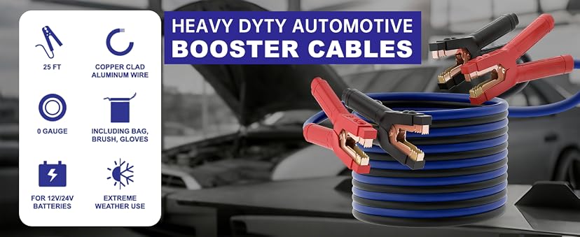 ExtreSpo 0-Gauge 1000A Heavy Duty Jumper Cables 25 Feet — image 7