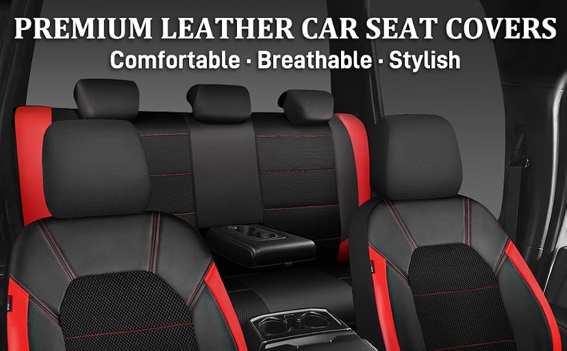 CAR PASS Universal Faux-Leather Car Seat Cover Sport Full Set — image 1