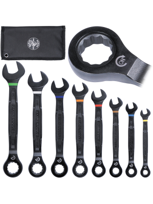 Klein Tools 69408G 8-Piece SAE Ratcheting Combination Wrench Set — image 2