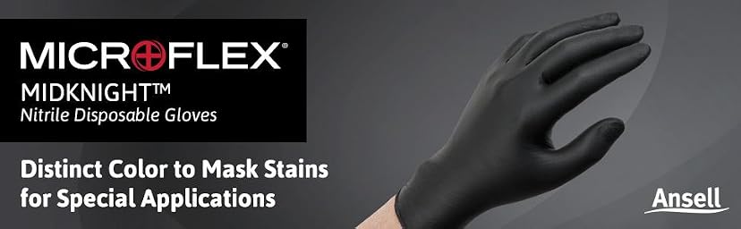 Microflex MidKnight MK-296 Black Nitrile Gloves — image 1