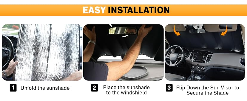 EcoNour Accordion Car Windshield Sun Shade — image 3