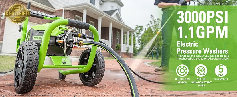 Greenworks PRO GPW3000 Brushless Electric Pressure Washer — image 1