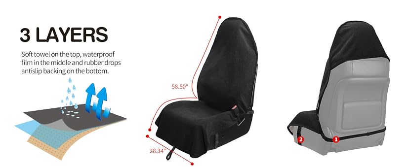 Leader Accessories Waterproof Towel Front Seat Covers (2-Pack) — image 4