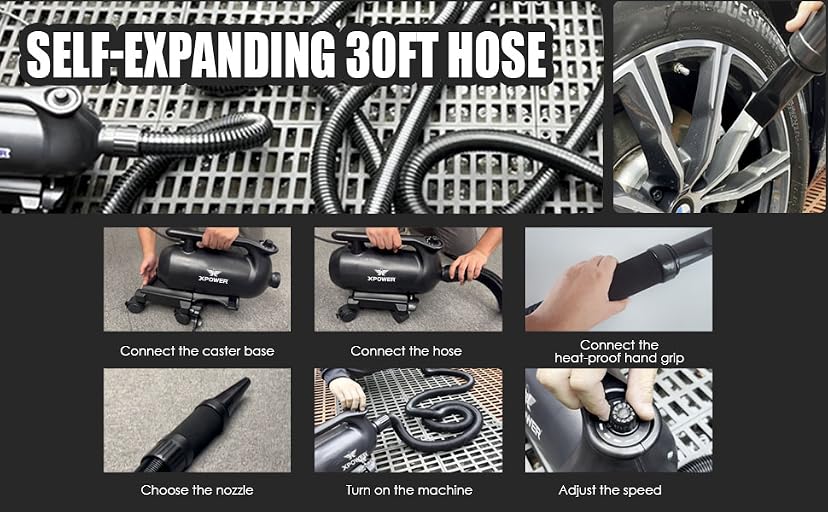 XPOWER A-16 Professional Car Dryer Blower with Mobile Dock — image 4